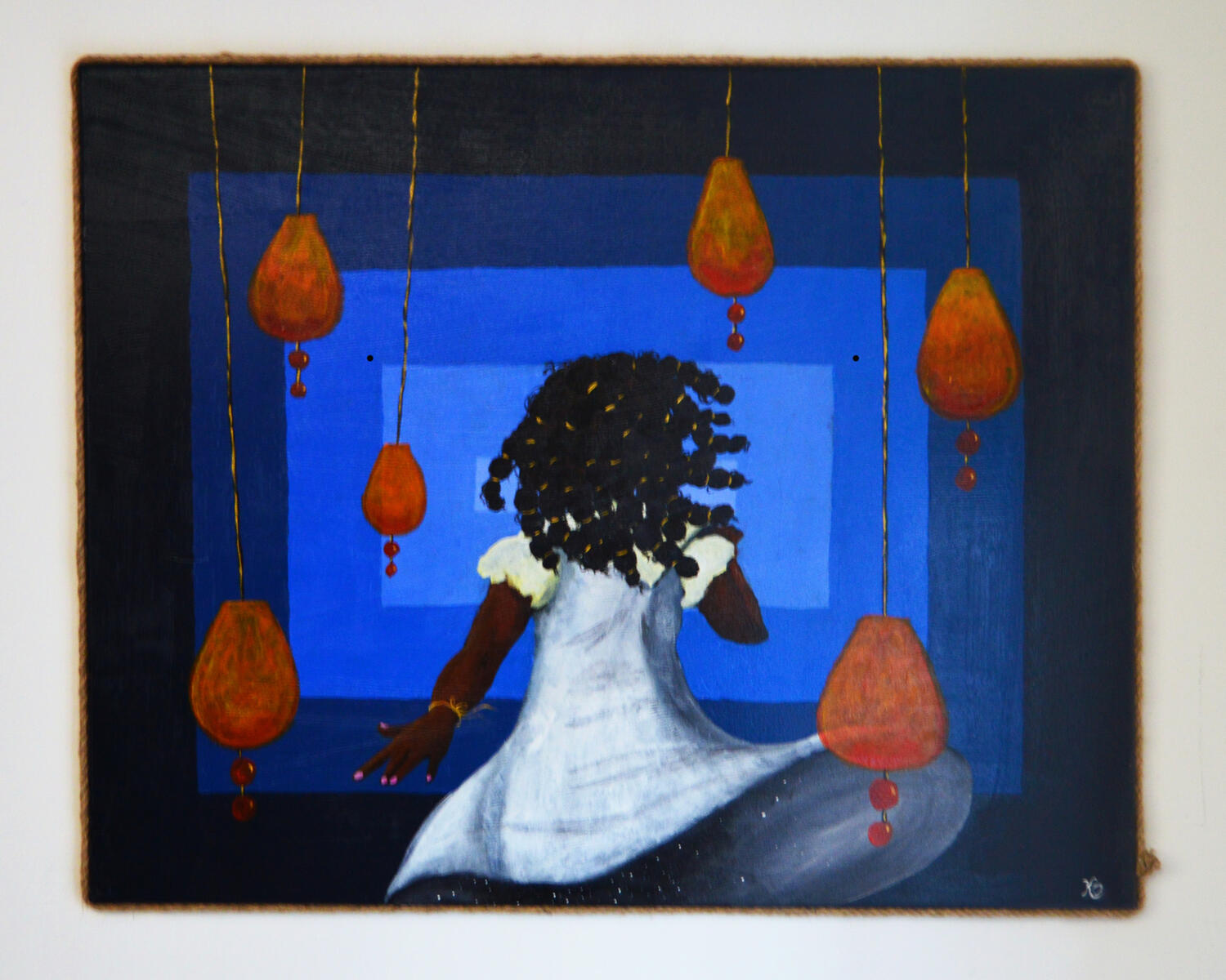 "spirited" . 2024 . acrylic paint. "30" x 24".